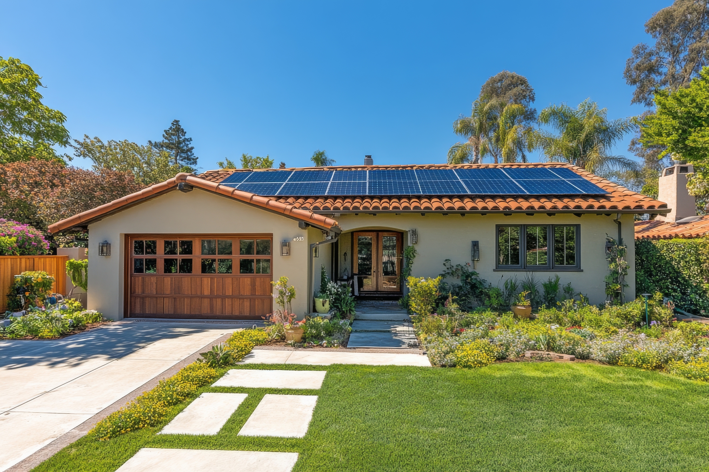 Vivienda unifamiliar con instalación de autoconsumo fotovoltaico en tejado residencial